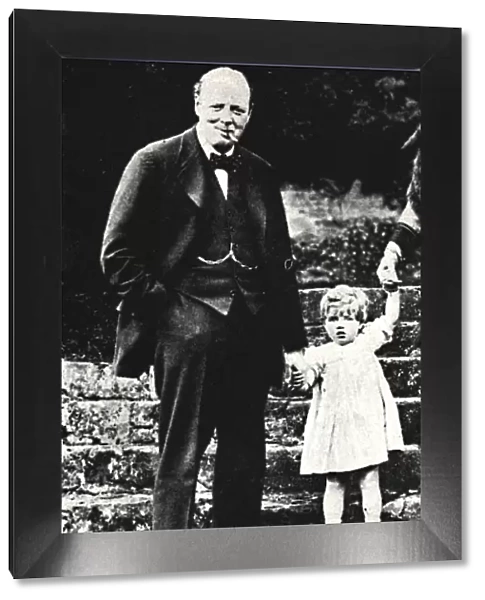 Mr. Churchill with His Daughter, 1924, (1945). Creator: Unknown