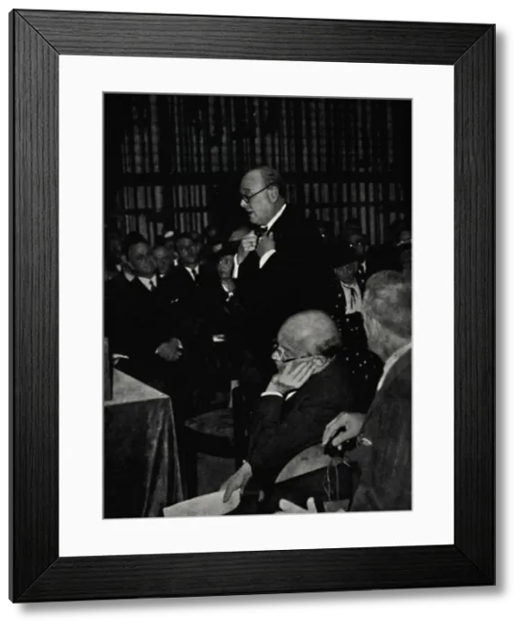 Framed Print : Addressing a French Audience, 24 September 1936, (1945). Creator: Unknown Framed Print : Addressing a French Audience, 24 September 1936, (1945). Creator: Unknown