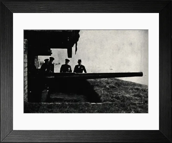 Framed Print : Inspecting Coastal Defences, c1940, (1945). Creator: Unknown