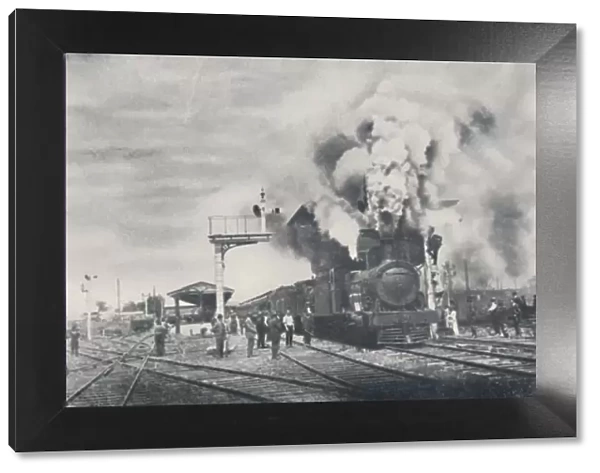 First Train of the Intercolonial Railway Leaving Kalgoorlie, 1923. Creator: Unknown