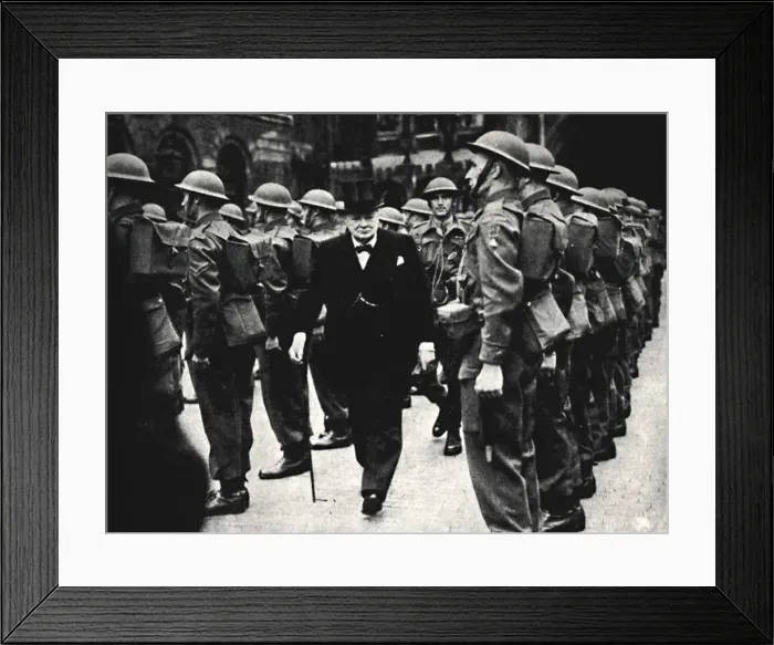 Framed Print : Inspecting The Home Guard, 1940s, (1945). Creator: Unknown Framed Print : Inspecting The Home Guard, 1940s, (1945). Creator: Unknown