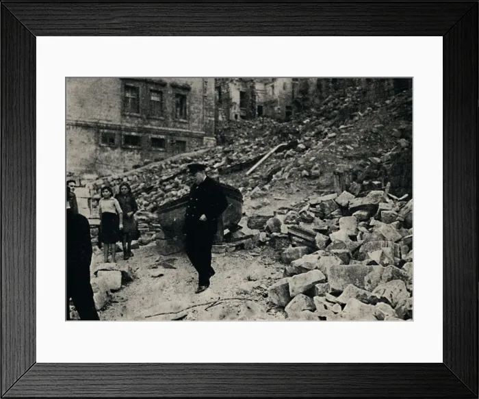 Framed Print : Churchill Visits Battered Malta, 1943, (1945). Creator: Unknown Framed Print : Churchill Visits Battered Malta, 1943, (1945). Creator: Unknown