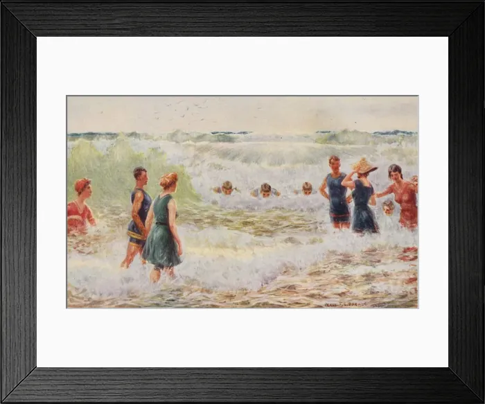 Framed Print : Surf Bathing, 1923. Creator: Unknown Framed Print : Surf Bathing, 1923. Creator: Unknown