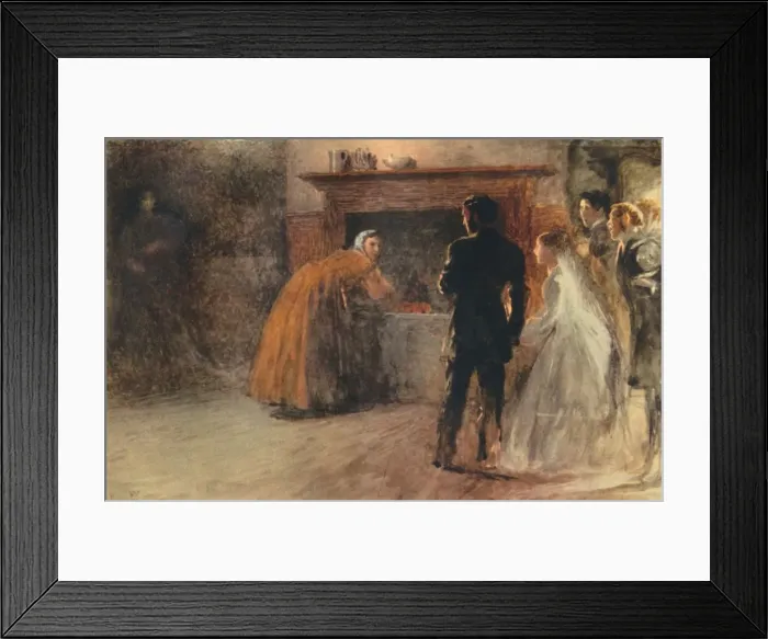 Framed Print : The Visit to the Mad Woman After The Interrupted Marriage, c1870, (1942). Creator: Fred Walker Framed Print : The Visit to the Mad Woman After The Interrupted Marriage, c1870, (1942). Creator: Fred Walker