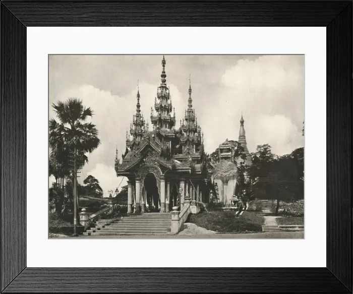 Framed Print : South Entrance to Shwe Dagon Pagoda, Rangoon, 1900. Creator: Unknown Framed Print : South Entrance to Shwe Dagon Pagoda, Rangoon, 1900. Creator: Unknown