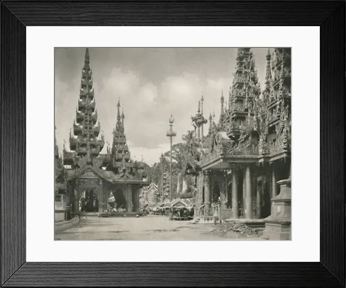 Framed Print : Shrine of the Great Bell at the Shwe Dagon Pagoda, Rangoon, 1900. Creator: Unknown Framed Print : Shrine of the Great Bell at the Shwe Dagon Pagoda, Rangoon, 1900. Creator: Unknown