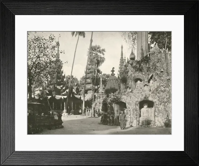 Framed Print : Shrines at the Shwe Dagon Pagoda, Rangoon, 1900. Creator: Unknown Framed Print : Shrines at the Shwe Dagon Pagoda, Rangoon, 1900. Creator: Unknown