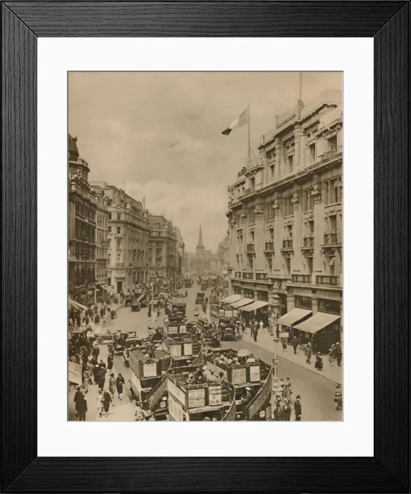 Framed Print : Upper Part off Regent Street, The Paradise of Londons Shoppers, c1935. Creator: Unknown Framed Print : Upper Part off Regent Street, The Paradise of Londons Shoppers, c1935. Creator: Unknown