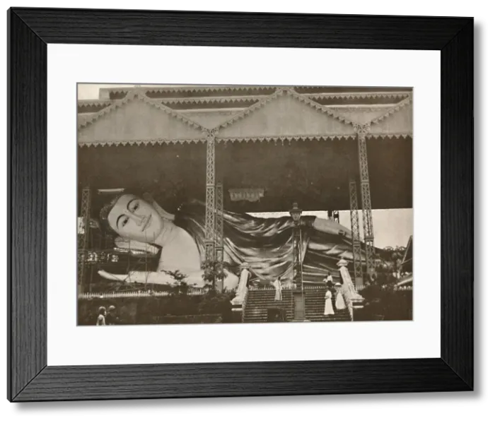 Framed Print : Gigantic Reclining Figure of Buddha, Pegu, 1900. Creator: Unknown