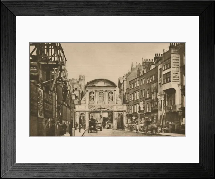 Framed Print : Temple Bar: The City Boundary in the Strand in the Year 1878, c1935. Creator: Unknown Framed Print : Temple Bar: The City Boundary in the Strand in the Year 1878, c1935. Creator: Unknown