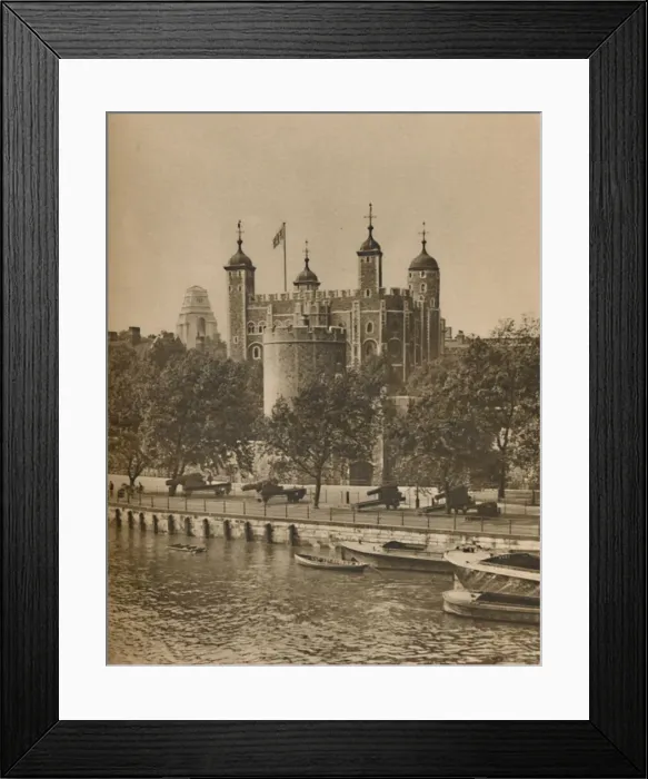 Framed Print : Londons Oldest and Newest Public Buildings from Tower Bridge, c1935. Creator: Unknown Framed Print : Londons Oldest and Newest Public Buildings from Tower Bridge, c1935. Creator: Unknown