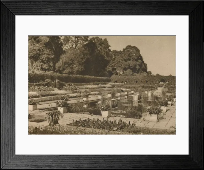 Framed Print : The Quiet of the Dutch Garden at Kensington Palace Guarded By Locked Gates, c1935 Framed Print : The Quiet of the Dutch Garden at Kensington Palace Guarded By Locked Gates, c1935