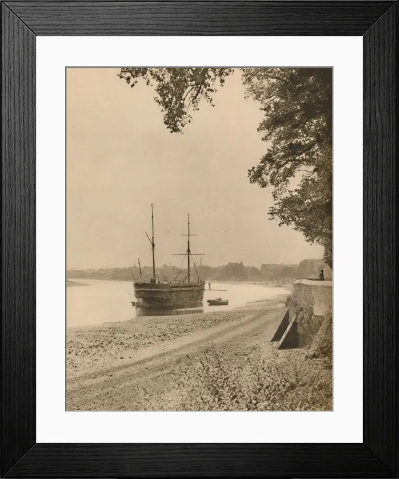 Framed Print : The Old Stork at Her Moorings Off Chiswick Mall, c1935. Creator: Unknown Framed Print : The Old Stork at Her Moorings Off Chiswick Mall, c1935. Creator: Unknown