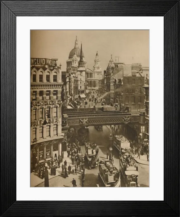Framed Print : Spire of St. Martins Ludgate Silhouetted Against The Bulk of St. Paul s, c1935 Framed Print : Spire of St. Martins Ludgate Silhouetted Against The Bulk of St. Paul s, c1935