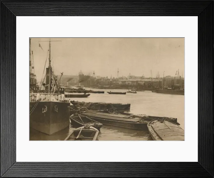 Framed Print : Faithful Ships That Serve Londons Need: The Pool from Custom House to Billingsgate, c1935 Framed Print : Faithful Ships That Serve Londons Need: The Pool from Custom House to Billingsgate, c1935