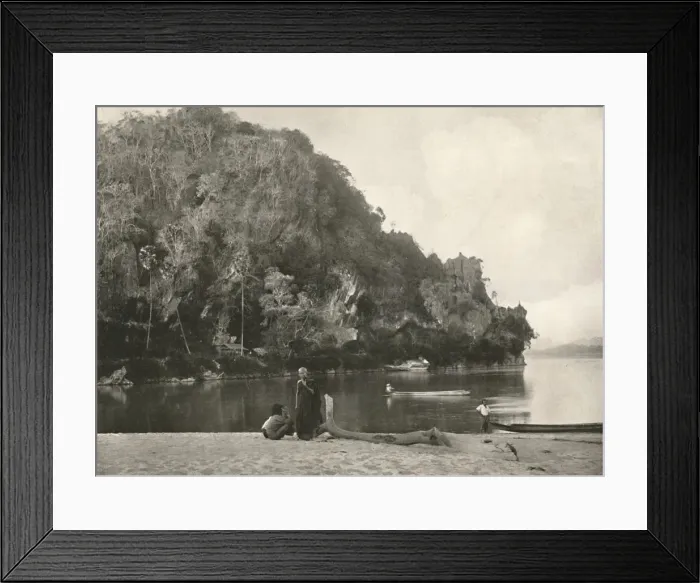 Framed Print : River Scene - The Second Defile, near Bhamo, 1900. Creator: Unknown