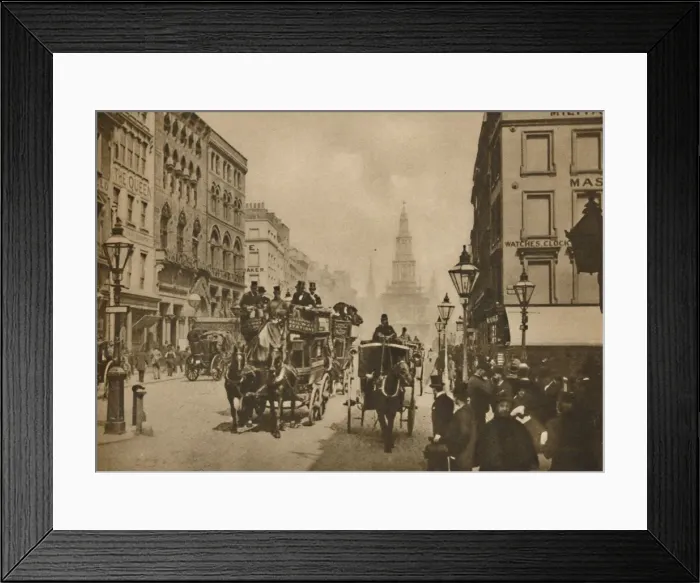 Framed Print : How London Has Changed Since Toppers Were Worn By Outside Passengers, c1900, (c1935) Framed Print : How London Has Changed Since Toppers Were Worn By Outside Passengers, c1900, (c1935)