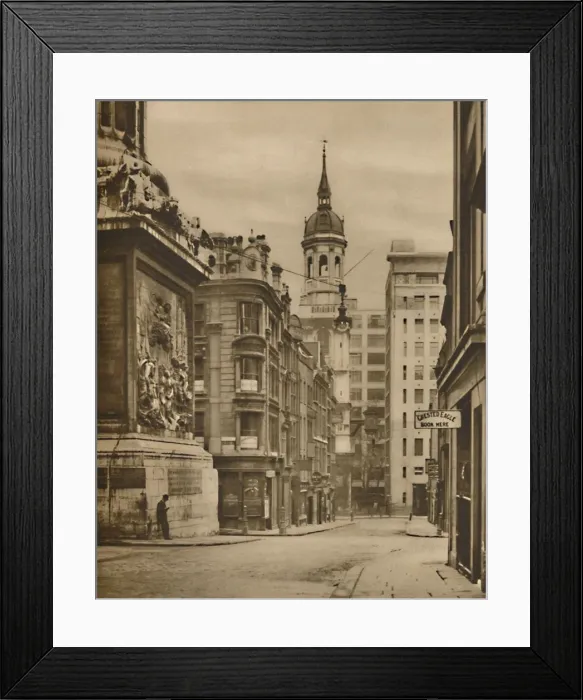 Framed Print : At the Base of the Monument of Fish Street Hill, c1935. Creator: Donald McLeish Framed Print : At the Base of the Monument of Fish Street Hill, c1935. Creator: Donald McLeish