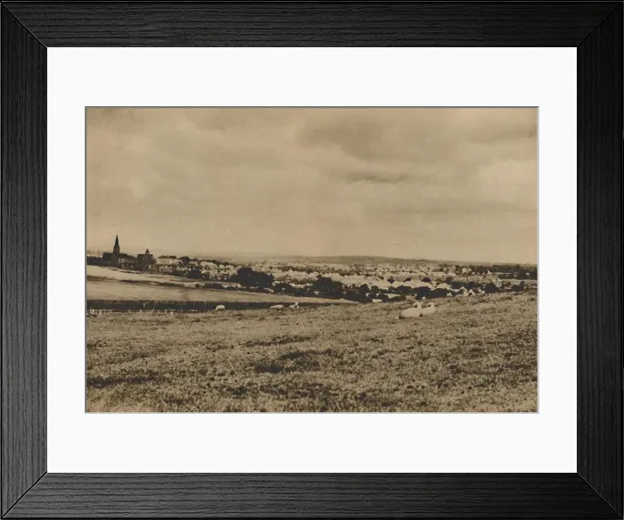 Framed Print : Resting Sheep in the Pastures of North London: A View of Hampstead Garden Suburb, c1935 Framed Print : Resting Sheep in the Pastures of North London: A View of Hampstead Garden Suburb, c1935
