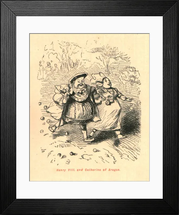 Framed Print : Henry VIII. and Catherine of Aragon, 1897. Creator: John Leech Framed Print : Henry VIII. and Catherine of Aragon, 1897. Creator: John Leech