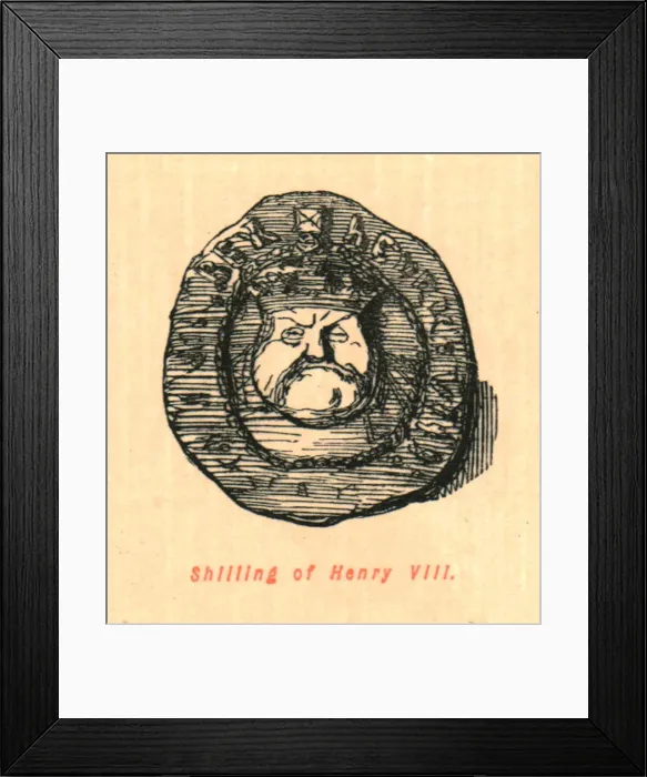 Framed Print : Shilling of Henry VIII, 1897. Creator: John Leech Framed Print : Shilling of Henry VIII, 1897. Creator: John Leech