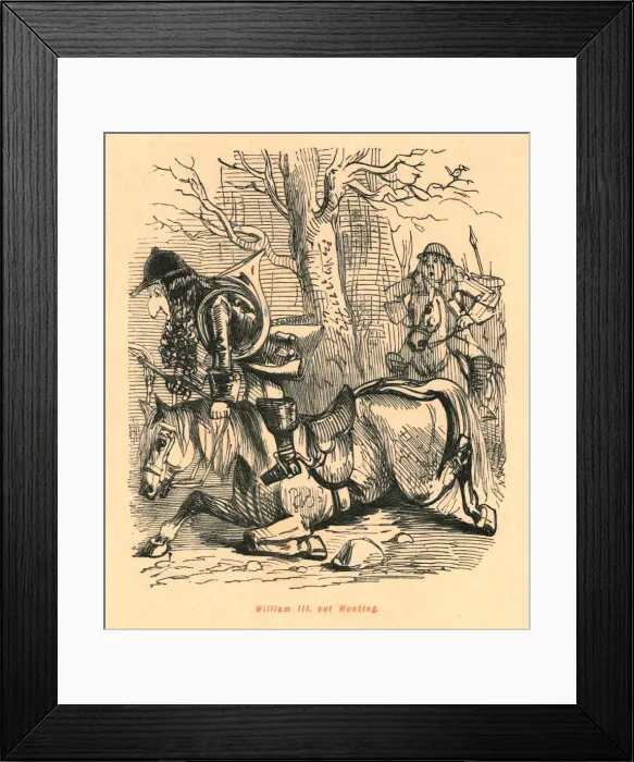 Framed Print : William III. out Hunting, 1897. Creator: John Leech Framed Print : William III. out Hunting, 1897. Creator: John Leech