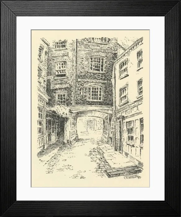 Framed Print : Old Bell Inn, Holborn, 18th century, (1925). Creator: CH Walker Framed Print : Old Bell Inn, Holborn, 18th century, (1925). Creator: CH Walker