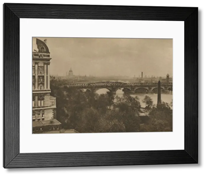 Framed Print : Adelphi Terrace Overlooks The River Eastward from the Hotel Cecil to the Tower Bridge, c1935 Framed Print : Adelphi Terrace Overlooks The River Eastward from the Hotel Cecil to the Tower Bridge, c1935