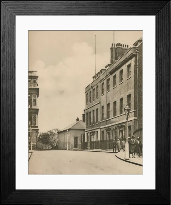 Framed Print : West End of Downing Street, No. 10 and a Glimpse of the Foreign Office, c1935 Framed Print : West End of Downing Street, No. 10 and a Glimpse of the Foreign Office, c1935