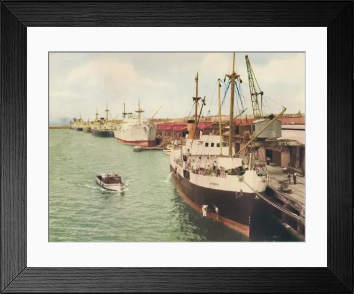 Framed Print : South Wharf, Fremantle, c1947. Creator: Unknown Framed Print : South Wharf, Fremantle, c1947. Creator: Unknown