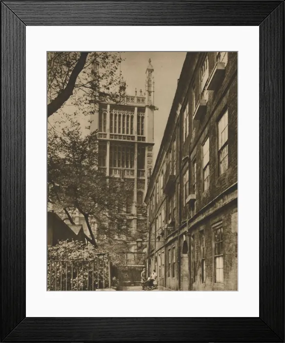 Framed Print : Pinnacled Tower of the Records Office from Cliffords Inn, c1935. Creator: Donald McLeish Framed Print : Pinnacled Tower of the Records Office from Cliffords Inn, c1935. Creator: Donald McLeish