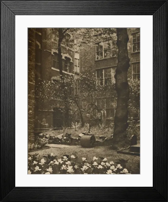 Framed Print : The Empty Churchyard of What Was All Hallows Staining, c1935. Creator: Walter Benington Framed Print : The Empty Churchyard of What Was All Hallows Staining, c1935. Creator: Walter Benington