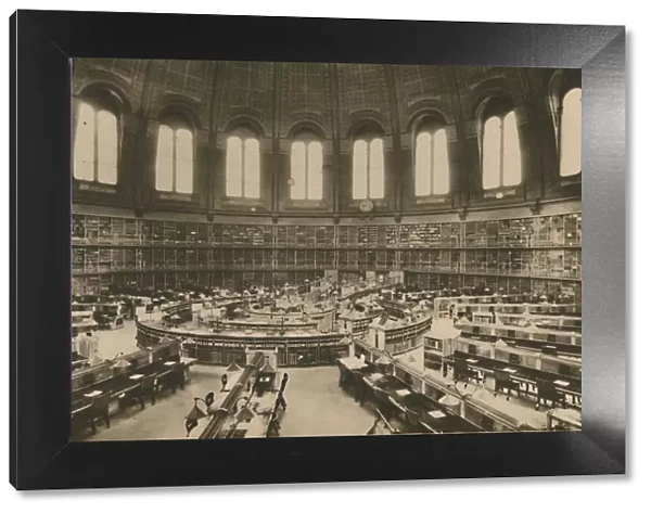 Reading Room of the Great Library at the British Museum seen from the Entrance, c1935