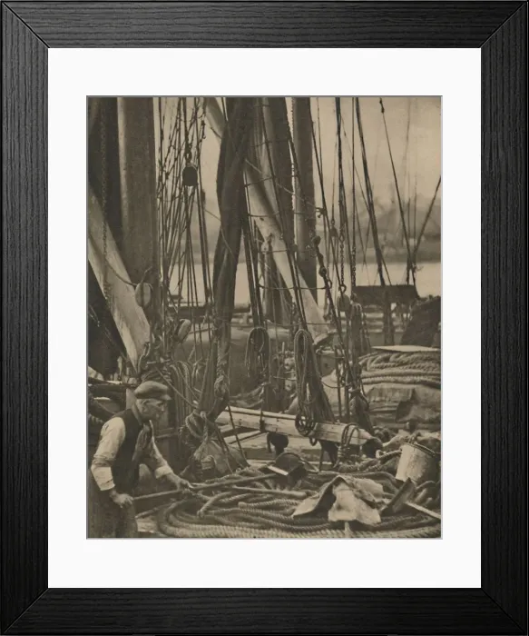 Framed Print : At the Foot of the Mast on a Thames Barge, c1935. Creator: Walter Benington Framed Print : At the Foot of the Mast on a Thames Barge, c1935. Creator: Walter Benington