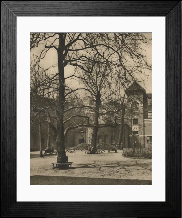 Framed Print : Under the Elms in the Courtyard of Middlesex Hospital, c1935. Creator: Joel Framed Print : Under the Elms in the Courtyard of Middlesex Hospital, c1935. Creator: Joel