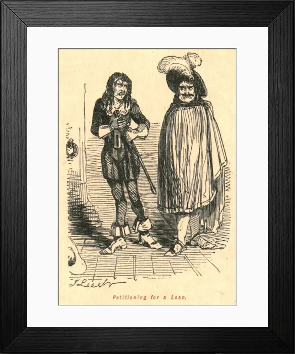 Framed Print : Petitioning for a Loan, 1897. Creator: John Leech Framed Print : Petitioning for a Loan, 1897. Creator: John Leech
