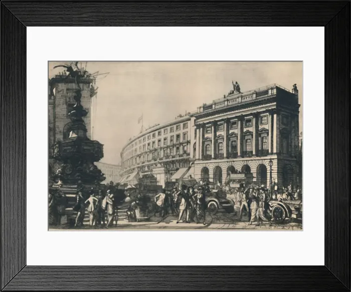 Framed Print : Piccadilly Circus, looking North, 1927. Creator: Randolph Schwabe Framed Print : Piccadilly Circus, looking North, 1927. Creator: Randolph Schwabe