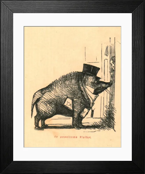 Framed Print : An Unwelcome Visitor, 1897. Creator: John Leech Framed Print : An Unwelcome Visitor, 1897. Creator: John Leech