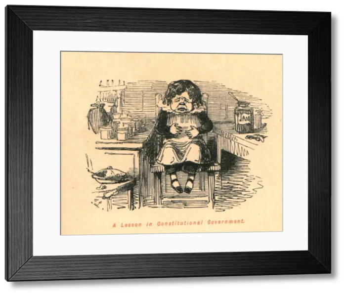 Framed Print : A Lesson in Constitutional Government, 1897. Creator: John Leech Framed Print : A Lesson in Constitutional Government, 1897. Creator: John Leech