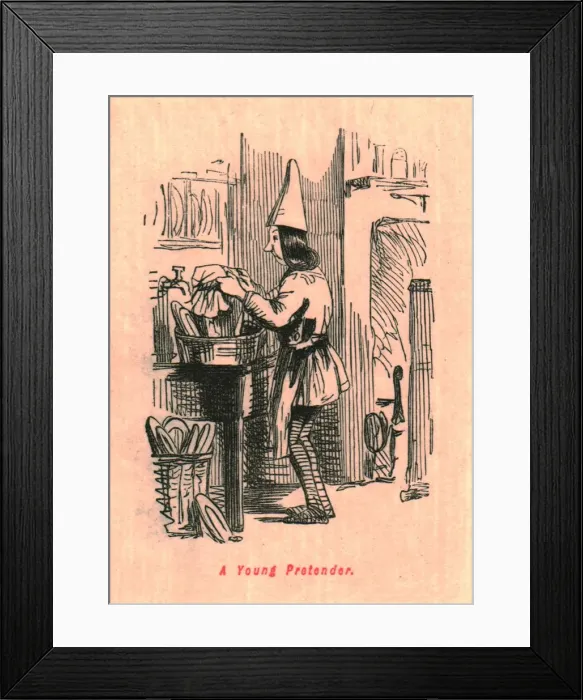 Framed Print : A Young Pretender, 1897. Creator: John Leech Framed Print : A Young Pretender, 1897. Creator: John Leech