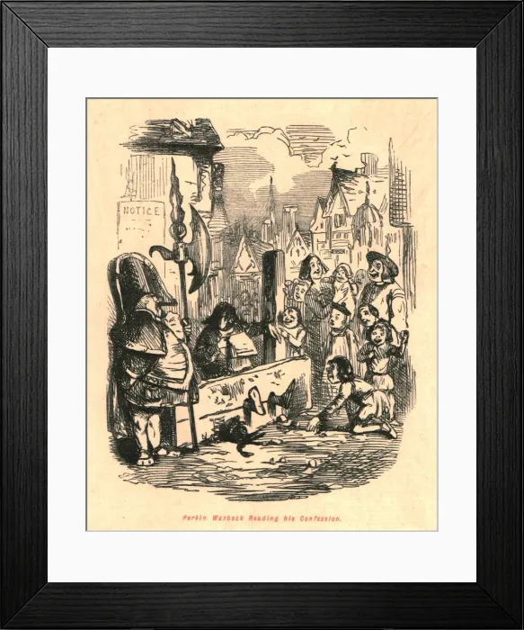 Framed Print : Perkin Warbeck Reading his Confession, 1897. Creator: John Leech Framed Print : Perkin Warbeck Reading his Confession, 1897. Creator: John Leech
