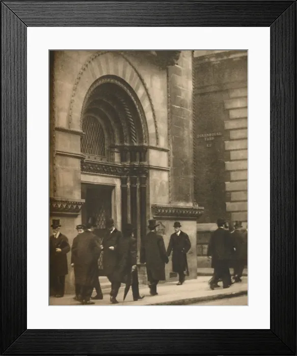 Framed Print : A Glimpse of Lothbury at Noon on a Business Day, c1935. Creator: Walter Benington Framed Print : A Glimpse of Lothbury at Noon on a Business Day, c1935. Creator: Walter Benington