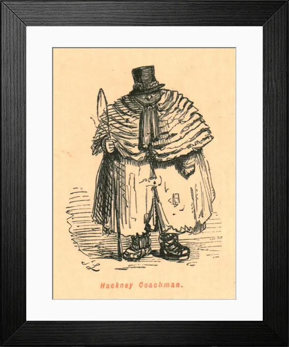 Framed Print : Hackney Coachman, 1897. Creator: John Leech Framed Print : Hackney Coachman, 1897. Creator: John Leech
