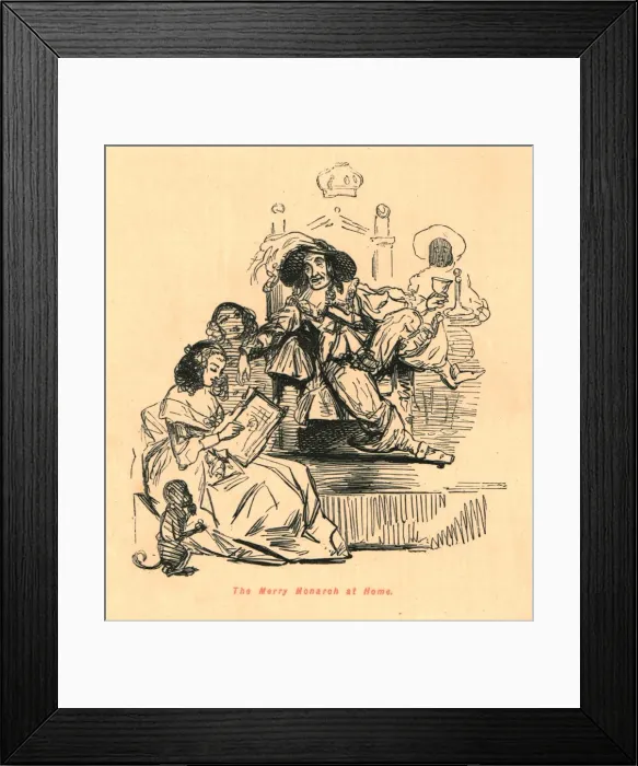 Framed Print : The Merry Monarch at Home, 1897. Creator: John Leech Framed Print : The Merry Monarch at Home, 1897. Creator: John Leech