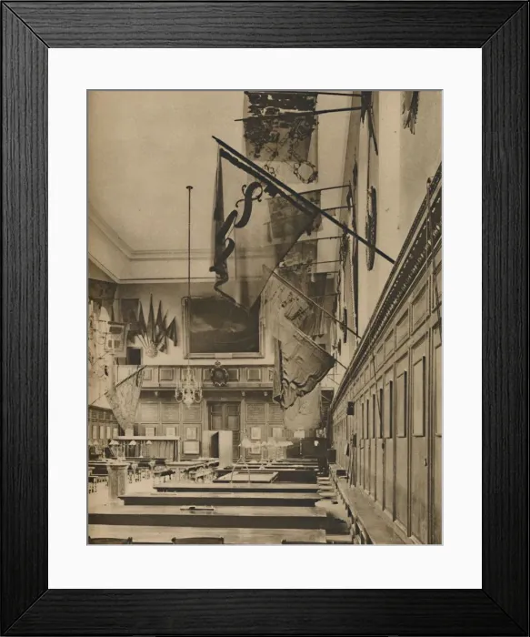 Framed Print : Where the Pensioners Dine Under Colours Gloriously Tattered, c1935. Creator: Taylor Framed Print : Where the Pensioners Dine Under Colours Gloriously Tattered, c1935. Creator: Taylor