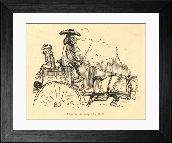 Framed Print : Charles driving the Mall, 1897. Creator: John Leech Framed Print : Charles driving the Mall, 1897. Creator: John Leech