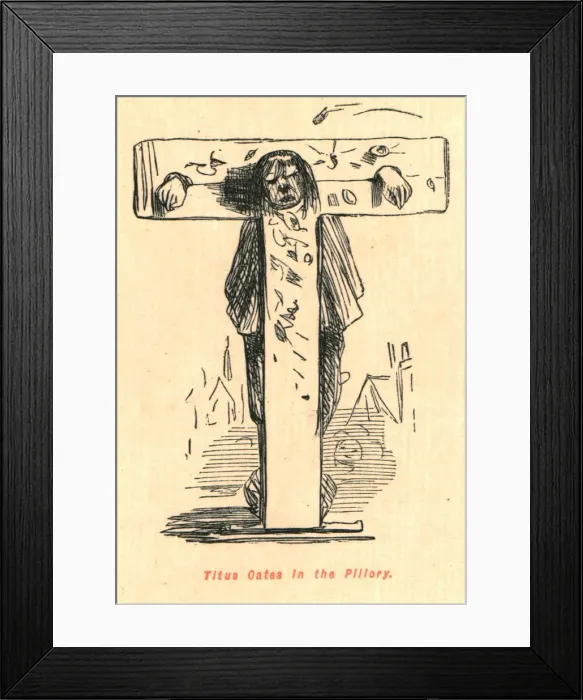 Framed Print : Titus Oates in the Pillory, 1897. Creator: John Leech Framed Print : Titus Oates in the Pillory, 1897. Creator: John Leech