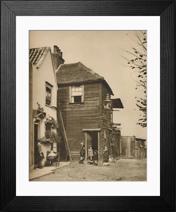 Framed Print : Old Houses in Highgate From Whose Doorways Villagers Watched the Coaches Pass. c1935 Framed Print : Old Houses in Highgate From Whose Doorways Villagers Watched the Coaches Pass. c1935