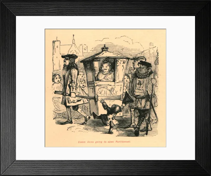 Framed Print : Queen Anne going to open Parliament, 1897. Creator: John Leech Framed Print : Queen Anne going to open Parliament, 1897. Creator: John Leech