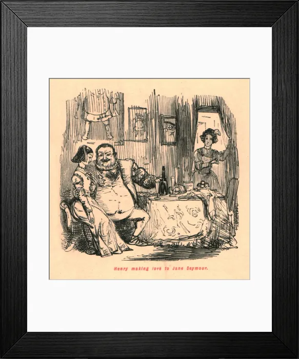 Framed Print : Henry making love to Jane Seymour, 1897. Creator: John Leech Framed Print : Henry making love to Jane Seymour, 1897. Creator: John Leech